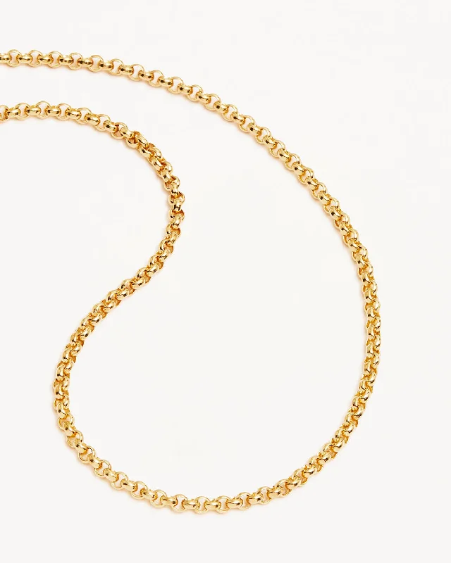 steel promise necklace-18k Gold Vermeil Gold 18" 3mm Belcher Chain Necklace