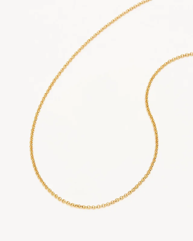 sci-fi bolt necklace-18k Gold Vermeil 19" 2mm Belcher Chain Necklace