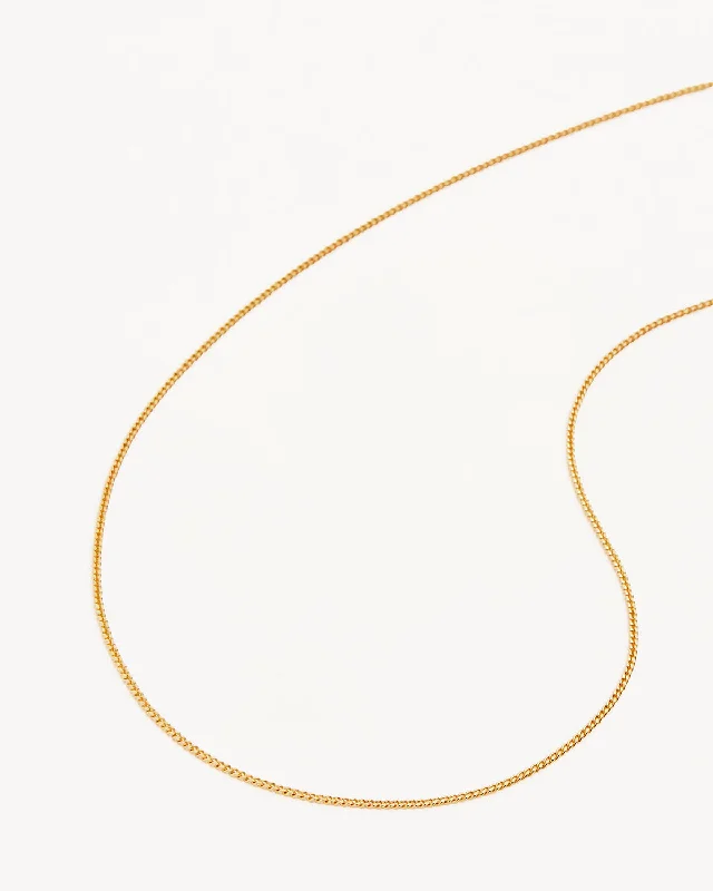 rugged gold necklace-18k Gold Vermeil 19" Fine Curb Chain Necklace