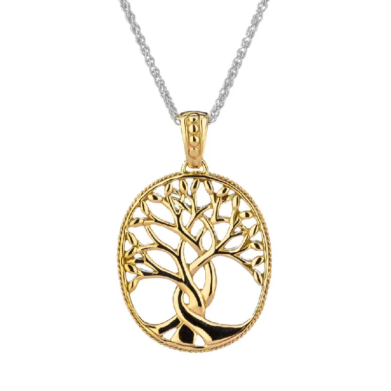 rugged gold necklace-10k Yellow Gold Celtic Tree of Life Pendant Large