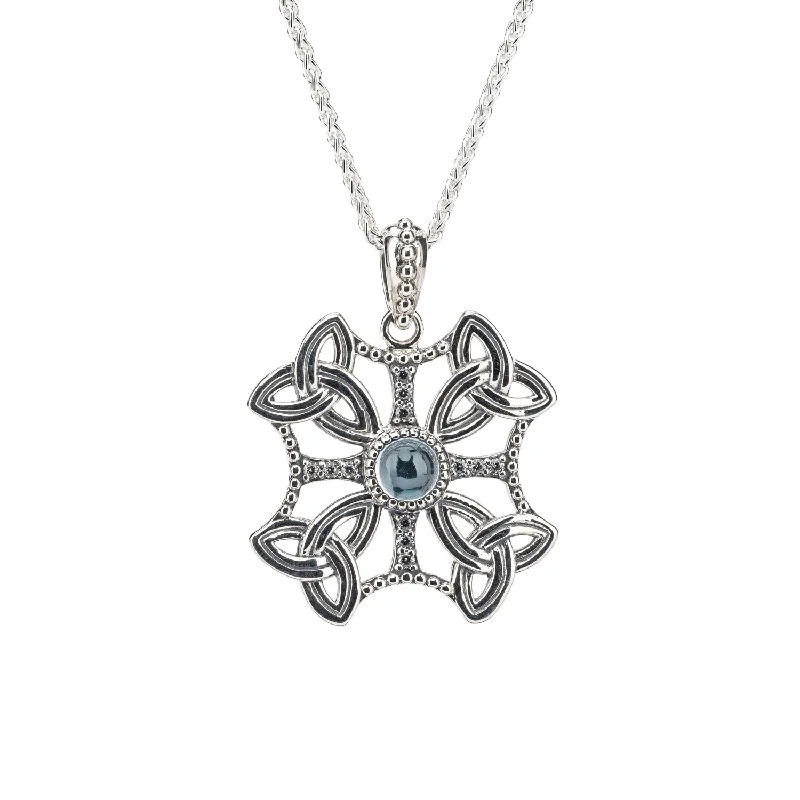 lavish cocktail necklace-Silver Aphrodite Pendant - Sky Blue Topaz