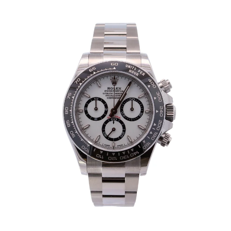 deco fluorite necklace-Rolex Daytona 40mm White Dial Ref# 126500LN