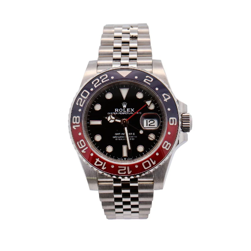 wave-shaped charm necklace-Rolex GMT-Master II 40mm Black Dial Watch Ref# 126710BLRO