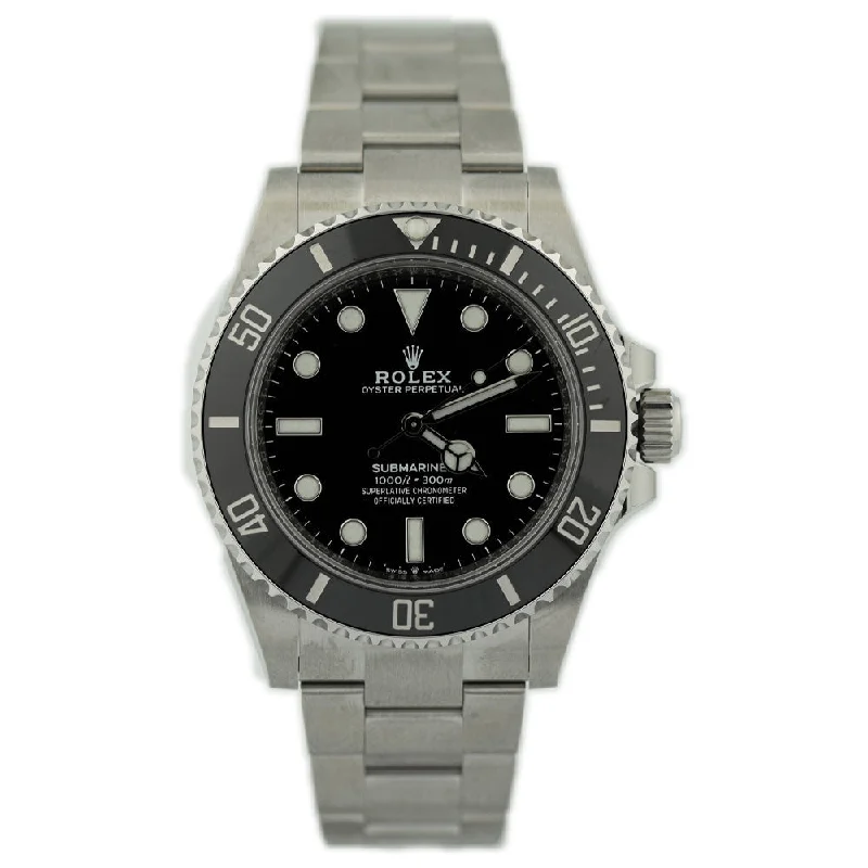 turquoise stone necklace-Rolex Submariner No-Date 41mm Black Dial Watch Ref# 124060