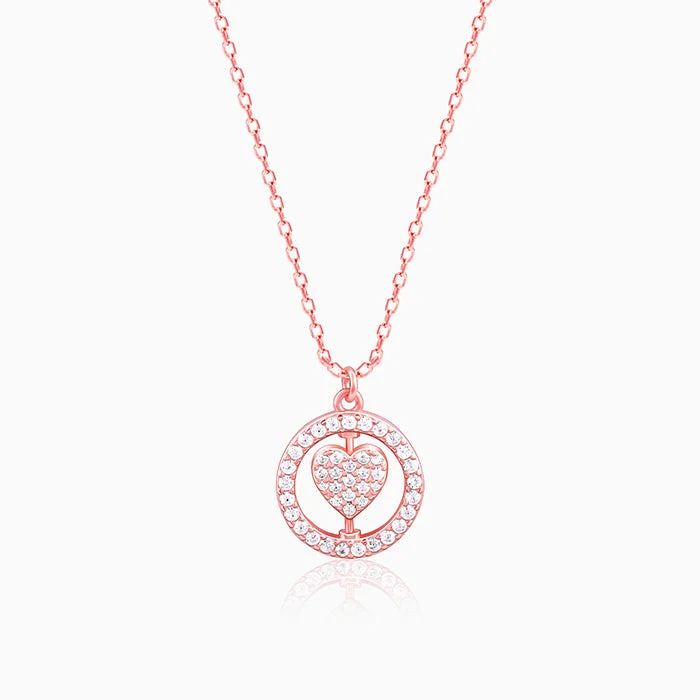 stretchable layered necklace-Rose Gold Custom Endless Love Pendant With  Link Chain