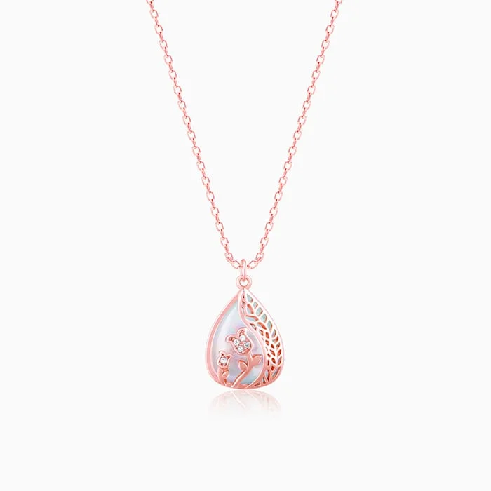 weathered gold necklace-Rose Gold Divine Bloom Pendant With Link Chain