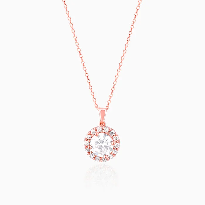 peridot drop necklace-Rose Gold Eve Beauty Pendant With Link Chain