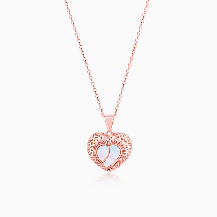 heirloom birthstone necklace-Rose Gold Footprint Pendant With Link Chain