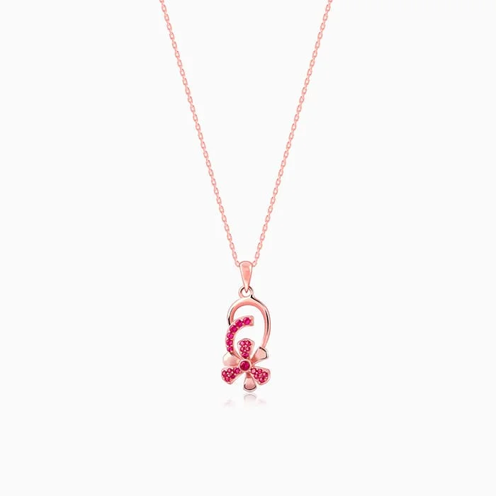 stretchable birthstone necklace-Rose Gold Pink Musli Spin Pendant With Link Chain