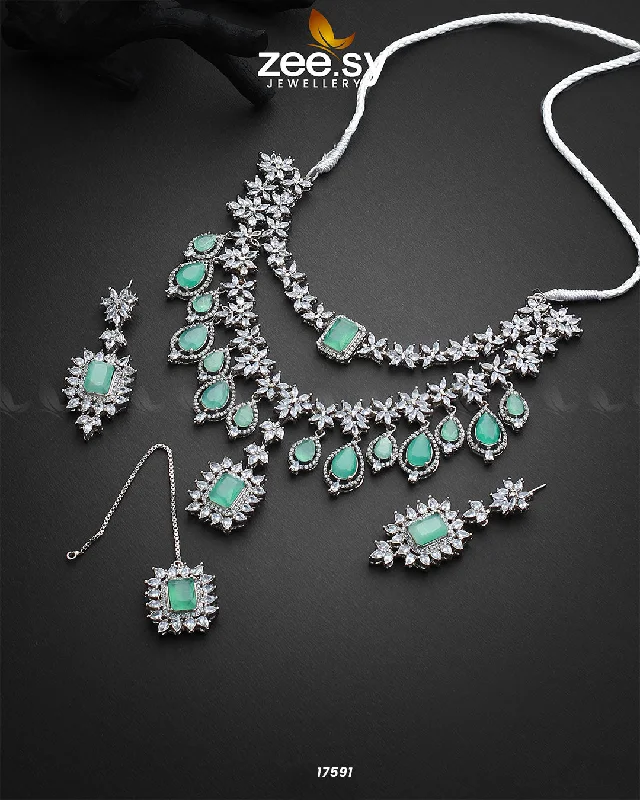 turquoise stone necklace-Sifaar Necklace