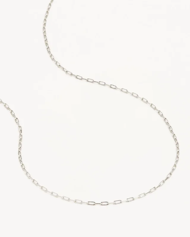 stretchable silver necklace-Sterling Silver 18" Link Chain Necklace