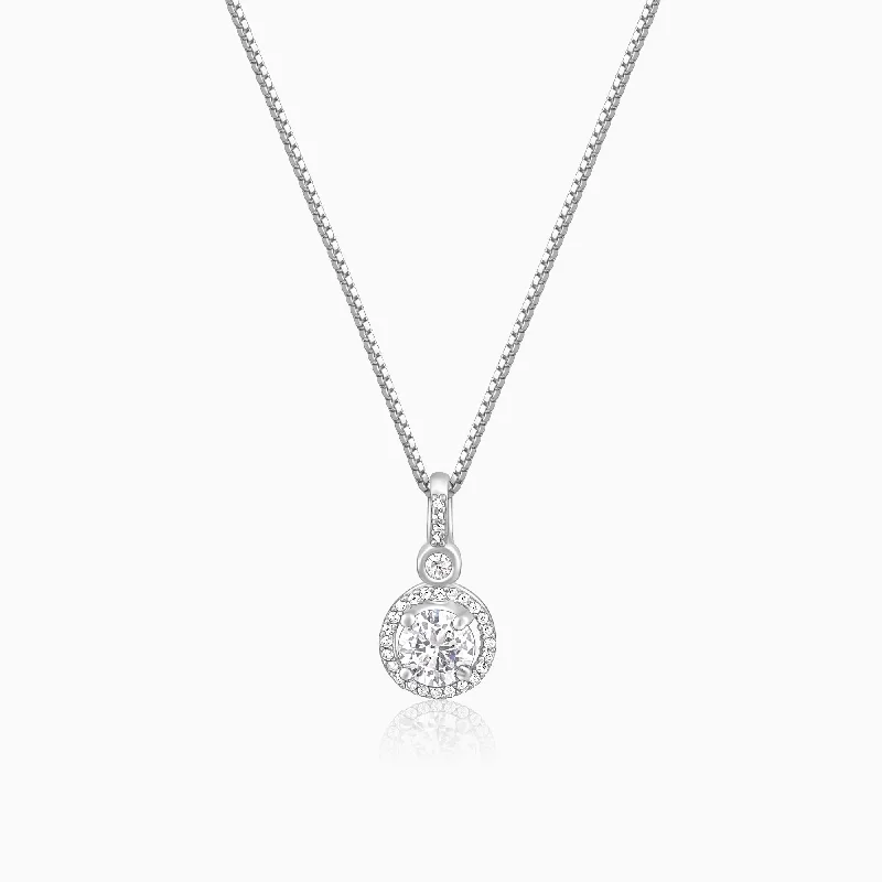 carved monogram necklace-Silver Drizzle Drop Pendant with Box Chain