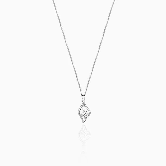 rugged sapphire necklace-Anushka Sharma Silver Falling Dew Pendant with Box Chain