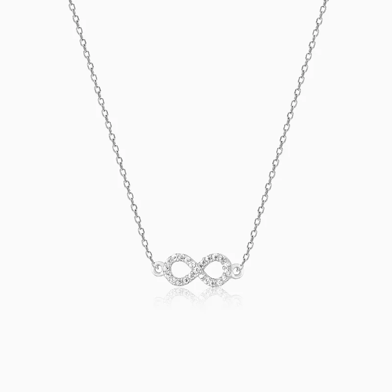 elegant lattice necklace-Silver Infinity Pendant with Link Chain