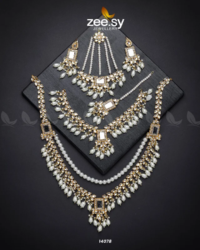 tendril carved necklace-Sobia's  Bridal Set