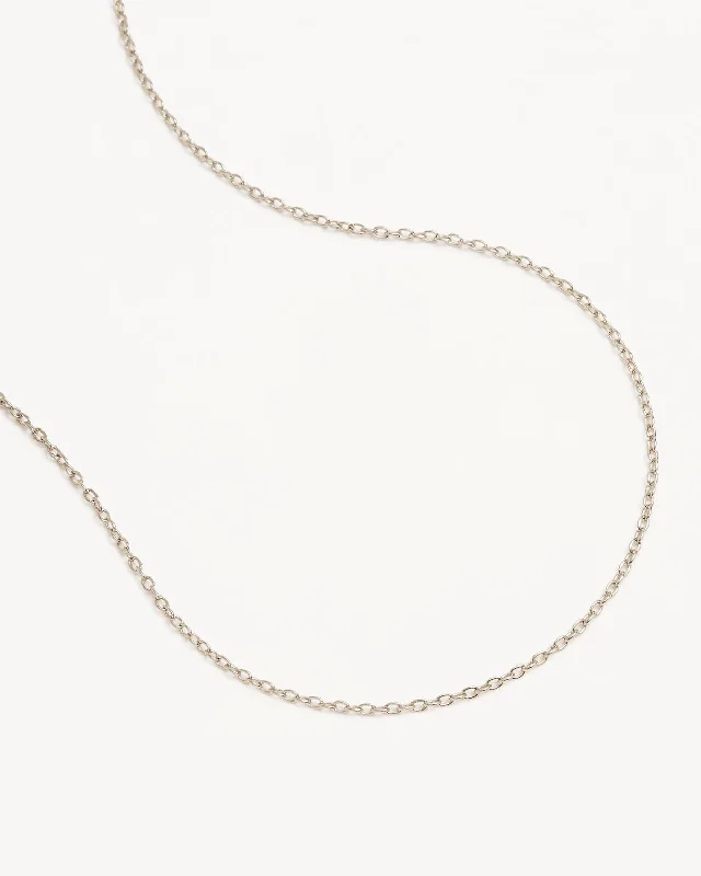 six-stone necklace-Sterling Silver 18" Fine Rolo Chain Necklace