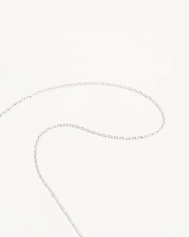 cast silver necklace-Sterling Silver 18" Signature Chain Necklace