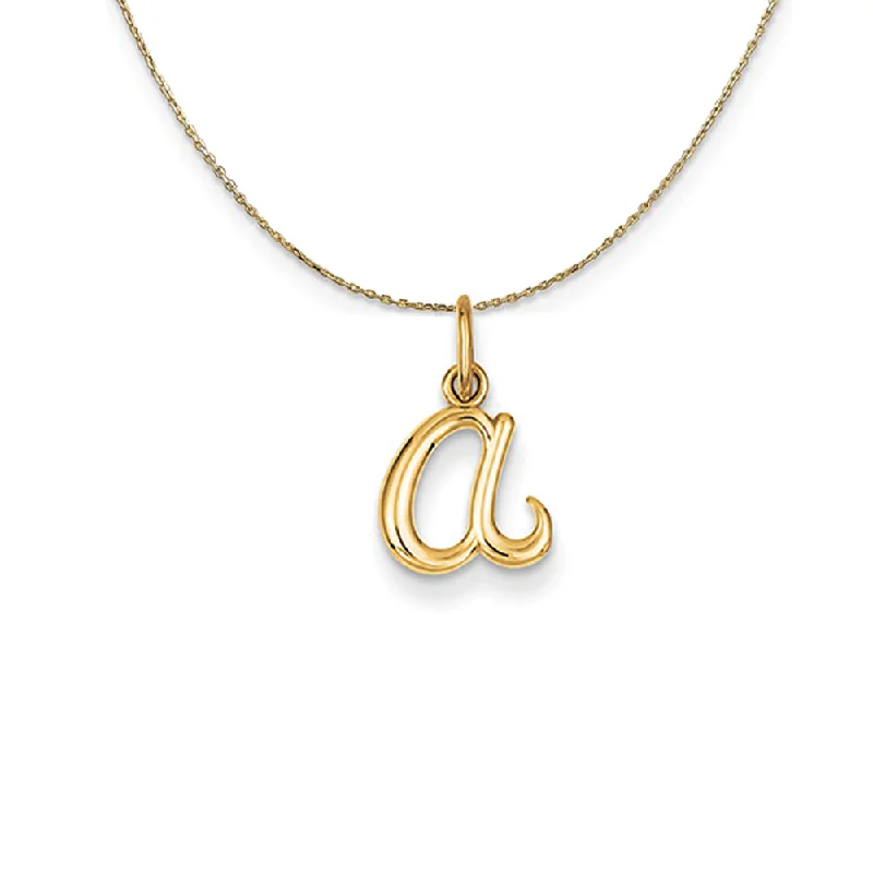 six-gem drop necklace-14k Yellow Gold, Claire Mini Lower Case Initial A Necklace