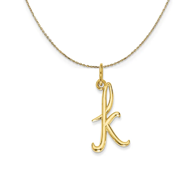 narrow layered necklace-14k Yellow Gold, Claire Mini Lower Case Initial K Necklace