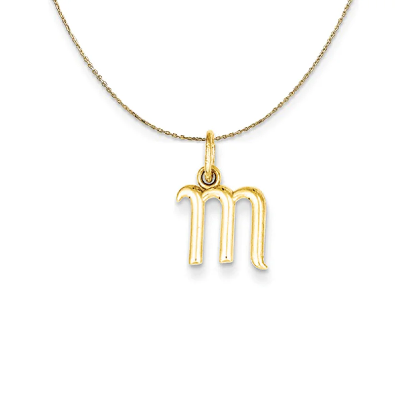 cosmic star necklace-14k Yellow Gold, Claire Mini Lower Case Initial M Necklace