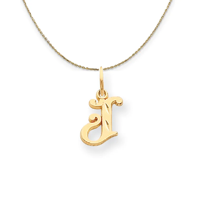 lavish silver necklace-14k Yellow Gold, Isabelle, Mini Letter J Initial Necklace