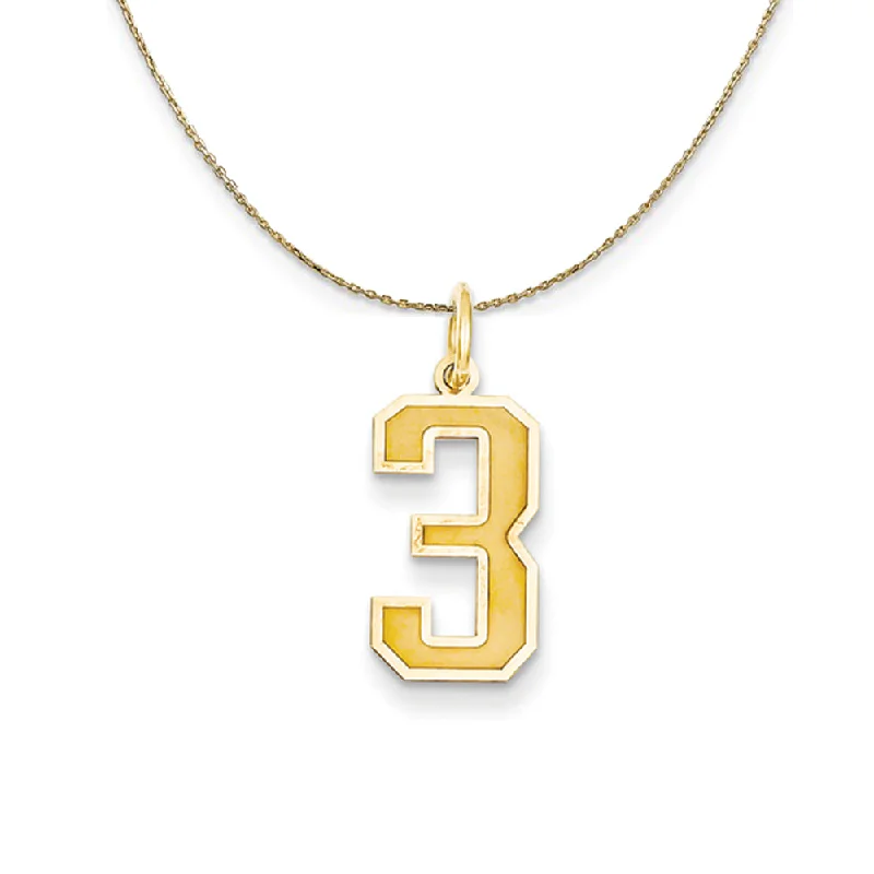 tendril gold necklace-14k Yellow Gold, Jersey, Med Number 3 Necklace