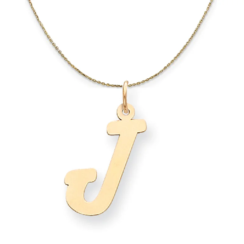 robust statement necklace-14k Yellow Gold Madison LG Classic Script Initial J Necklace