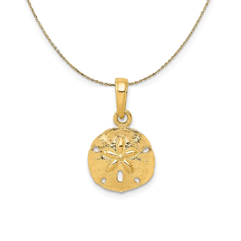 rose gold braided necklace-14k Yellow Gold Polished Sand Dollar Necklace