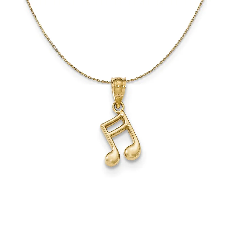 radiant pendant necklace-14k Yellow Gold Small 2D Double Note (8mm) Necklace