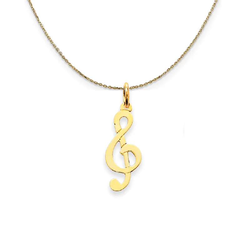 peridot pendant necklace-14k Yellow Gold Treble Clef (8mm) Necklace