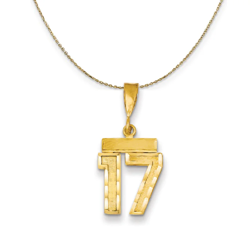 narrow gold necklace-14k Yellow Gold, Varsity, Sm D/C Necklace Number 17