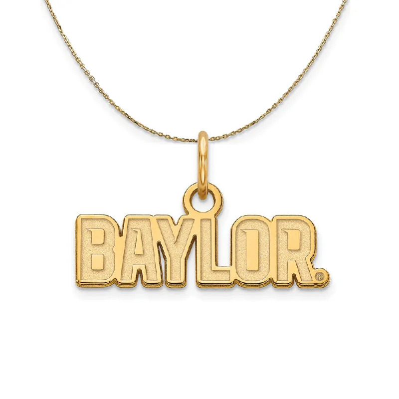 amber chain necklace-14k Yellow Gold Baylor U XS (Tiny) Logo Necklace