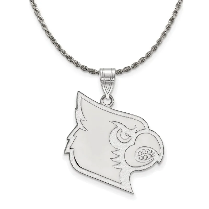 rover moon necklace-Sterling Silver U. of Louisville XL Pendant Necklace