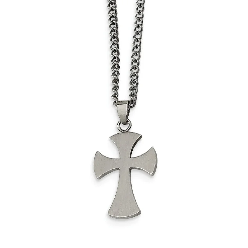 baroque gold necklace-Stainless Steel Cross Necklace