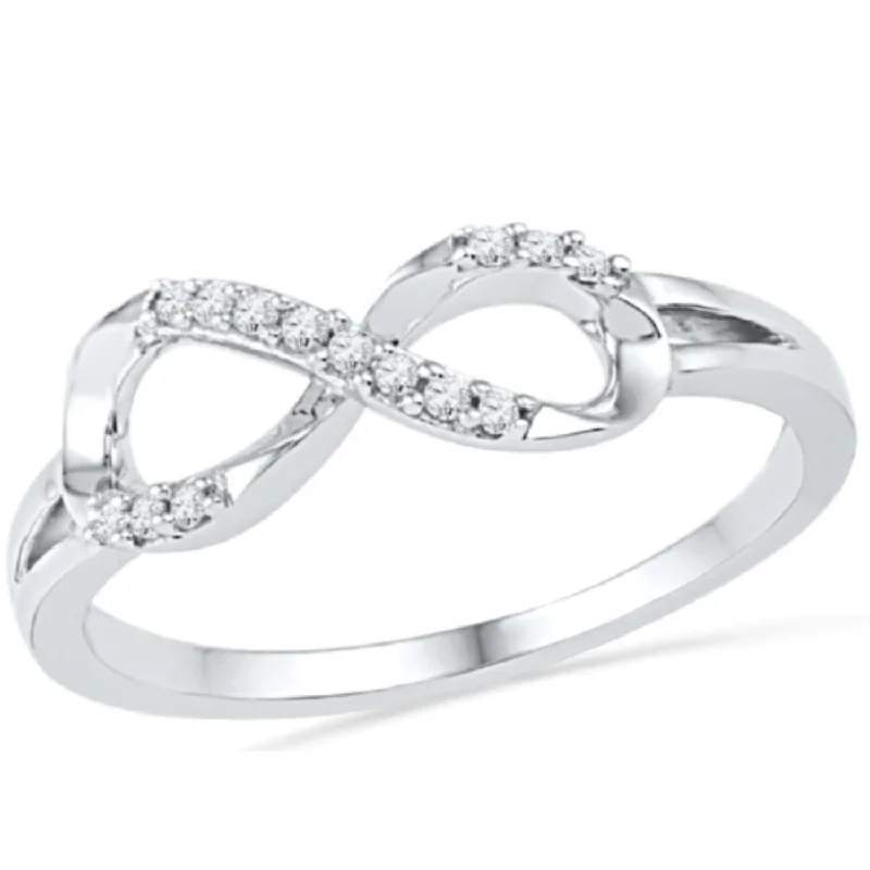 sci-fi bolt ring-1/10 CTW Diamond Infinity Ring in Sterling Silver