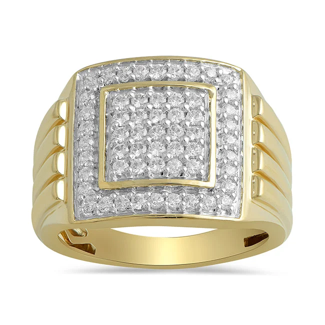 deep gold ring-1 CTW Diamond Ring in 10KT Yellow Gold