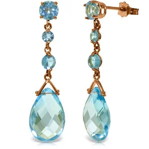 cosmic star earrings-14K Solid Rose Gold Chandelier Blue Topaz Earrings