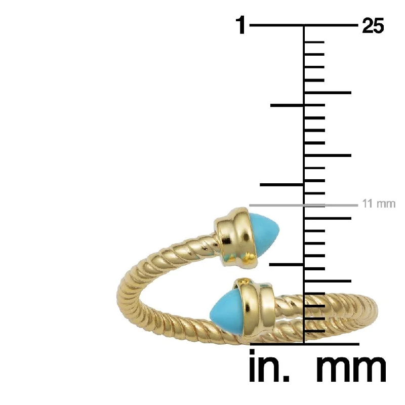 carved letter ring-14k Yellow Gold Turquoise Rope Bypass Ring (adjustable to sizes 5 to 8)