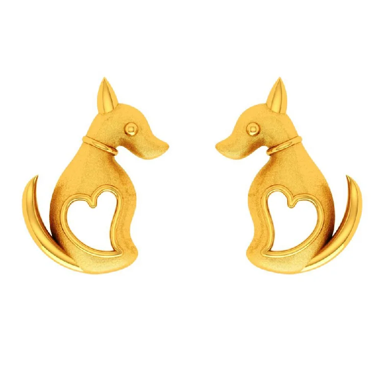 mini letter earrings-14KT (585) Yellow Gold Earring For Woman