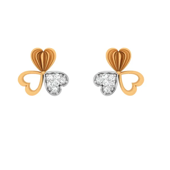 rose gold twisted earrings-14KT Exclusive Gold Earring Design With Stone For Every Purpose