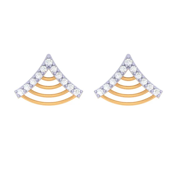 custom nebula earrings-14KT Triangle Shaped Gold Earrings