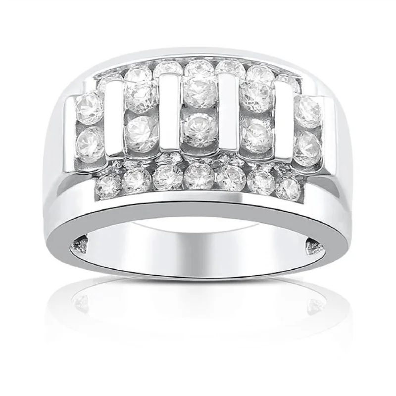 sci-fi sleek ring-2 CTW Diamond Ring in 10KT White Gold