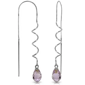 rose gold helix earrings-3.3 Carat 14K Solid White Gold Love Complexion Amethyst Earrings