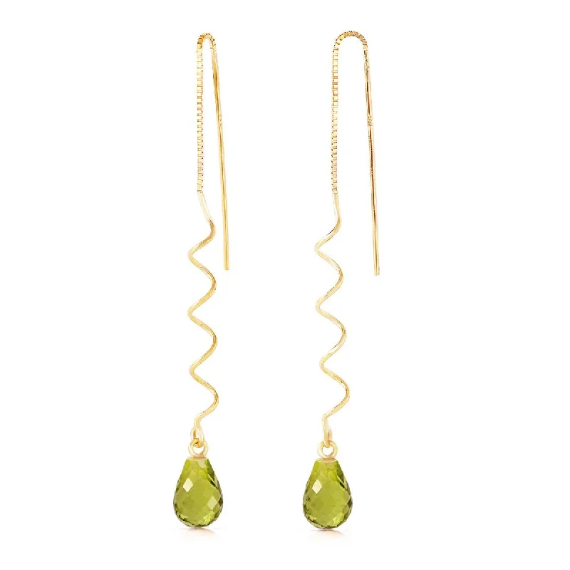 tendril carved earrings-3.3 Carat 14K Solid Yellow Gold Tell The Truth Peridot Earrings