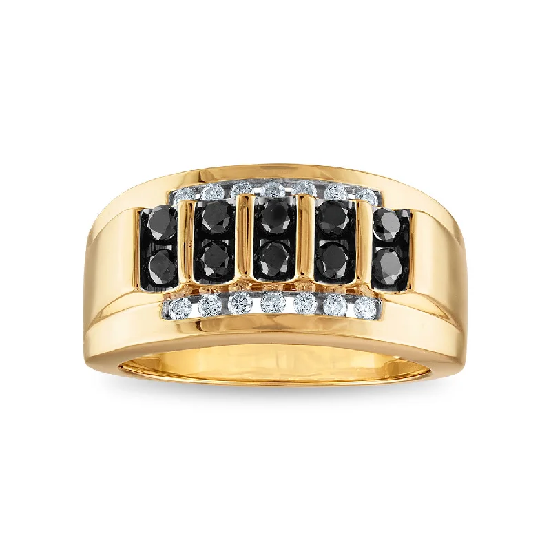 narrow gold ring-3/4 CTW Diamond Ring in 10KT Yellow Gold