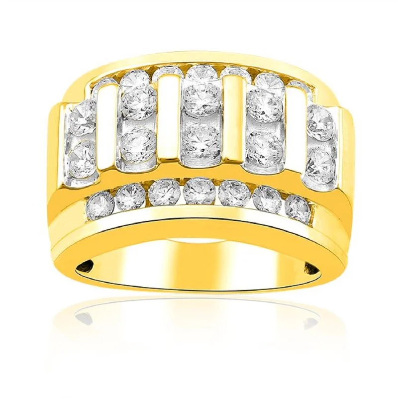 octagon-shaped ring-3 CTW Diamond Ring in 10KT Yellow Gold