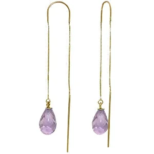 steel drop earrings-4.5 Carat 14K Solid Yellow Gold Amethystbiguous Amethyst Earrings