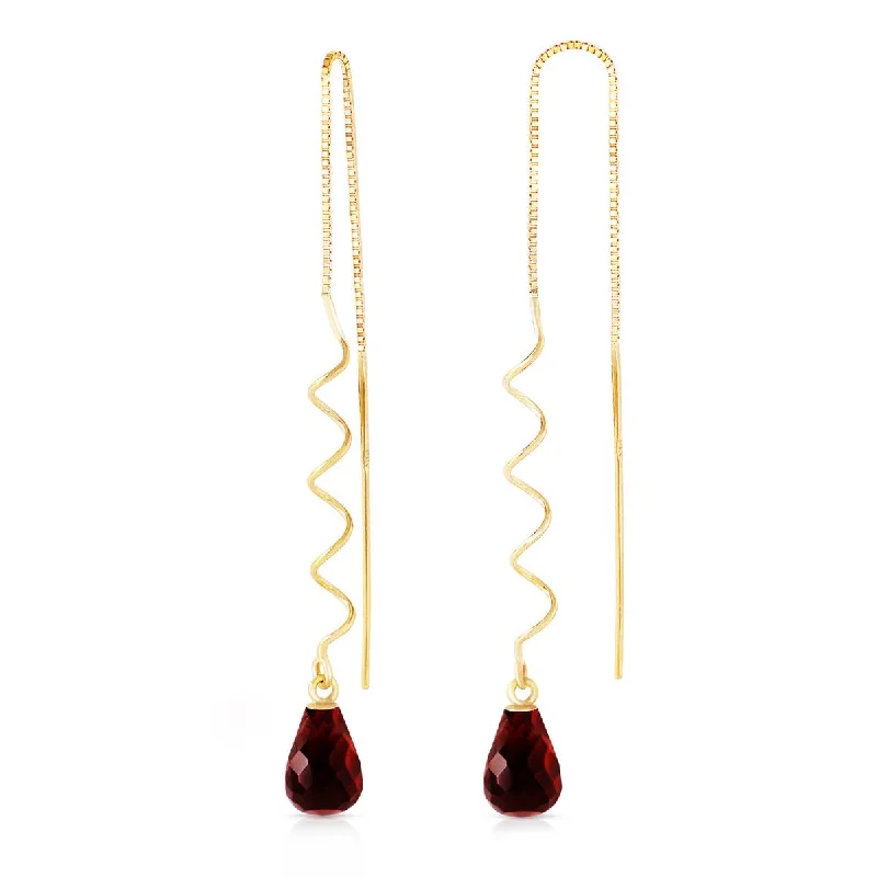 tendril dangle earrings-4.5 Carat 14K Solid Yellow Gold Unpredictable Journey Garnet Earrings