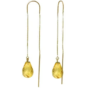 twilight diamond earrings-4.5 Carat 14K Solid Yellow Gold You Are Strong Citrine Earrings