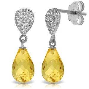 peridot drop earrings-4.53 Carat 14K Solid White Gold Fiery Passion Citrine Diamond Earrings